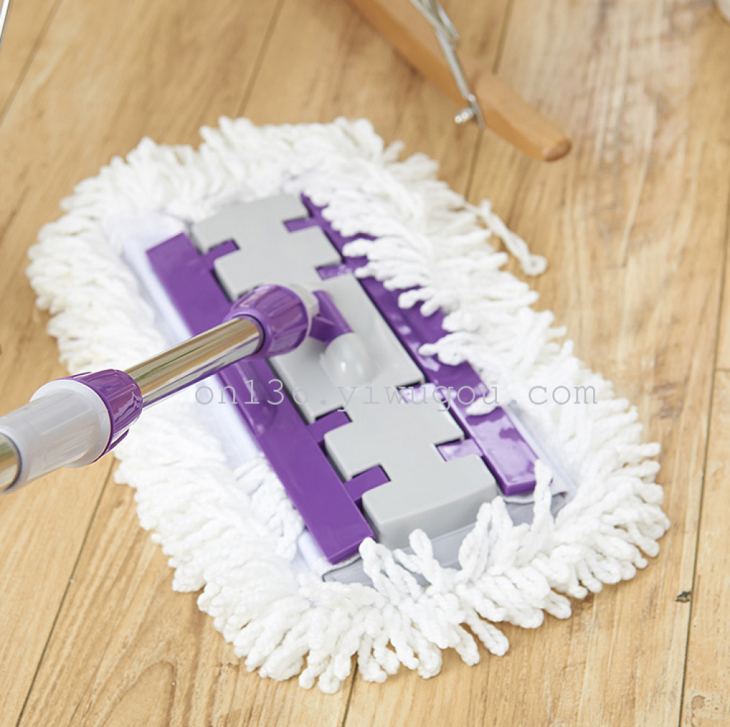 Wholesale of new creative stainless steel rod flat mop, telescopic rod mop and dry and wet dual-purpose mop details Picture