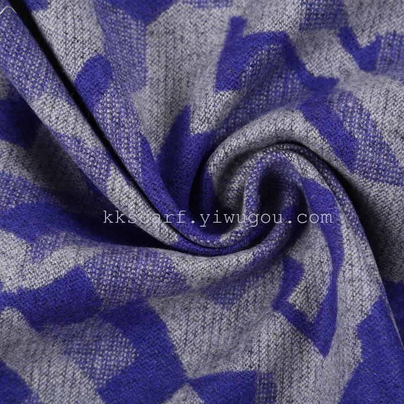 人棉材质 抽象几何图案男款围巾时尚临风详情图3