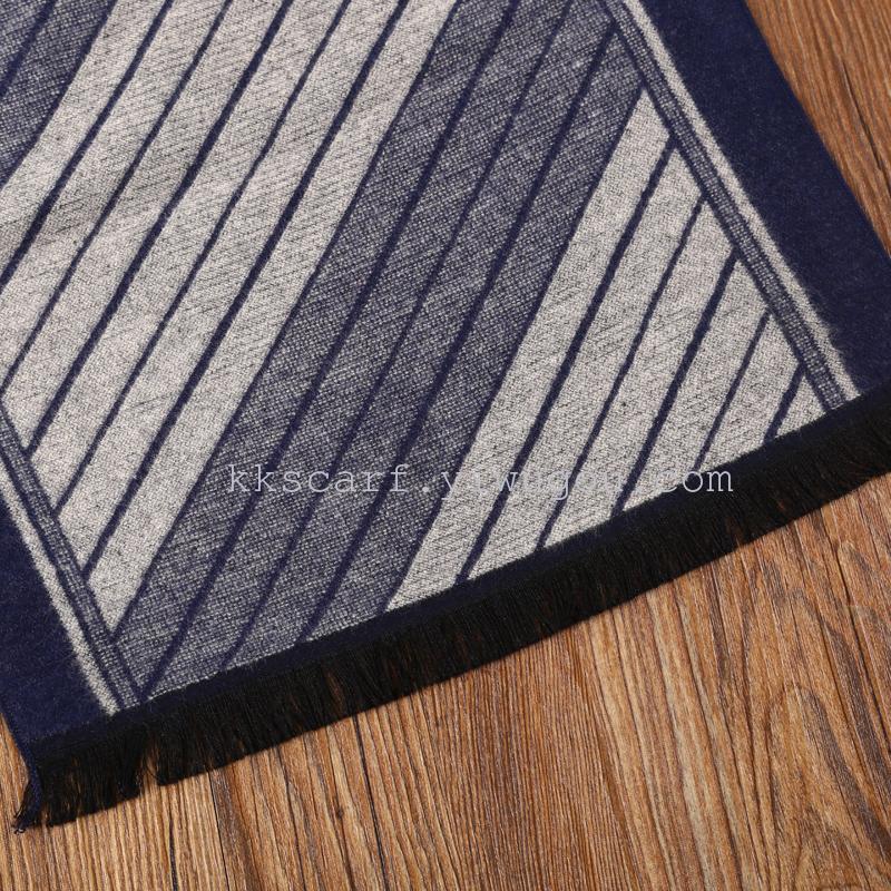 Men's twill pattern man-made cotton scarf manufacturers direct sales fashion, birthday gift men's scarf twill checkered shawl student men's long matching checkered stripes Amazon Taobao e-commerce for scarves details Picture