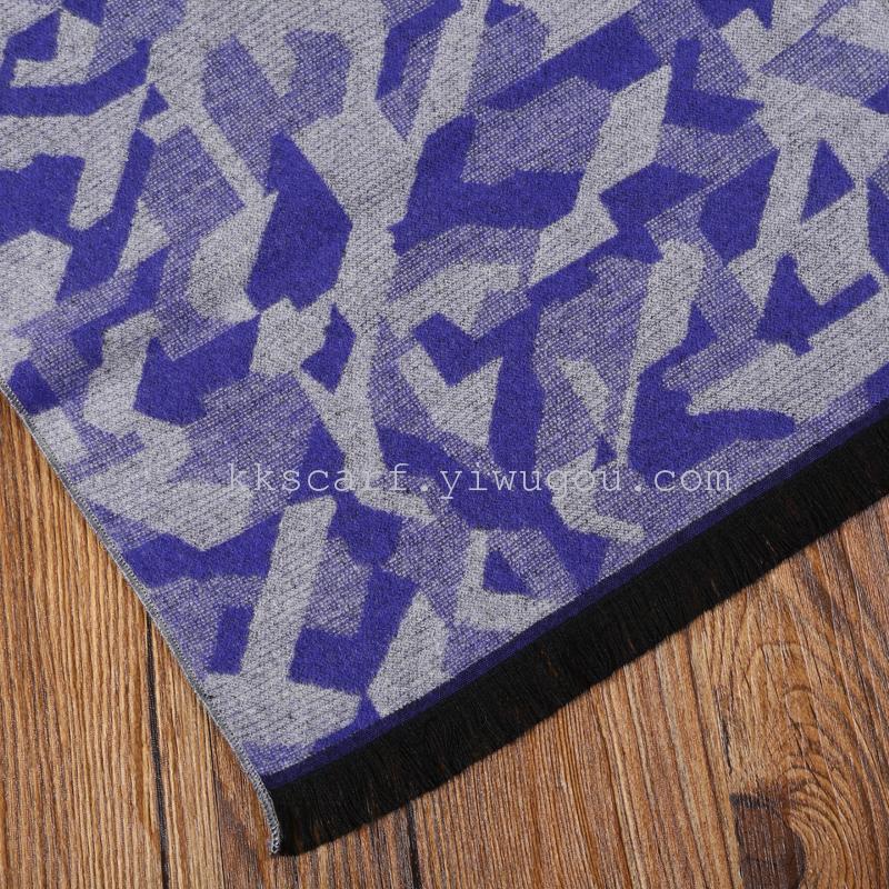 Men's Scarves With Abstract Geometric Patterns Made Of Rayon Are Fashionable Application Scenario