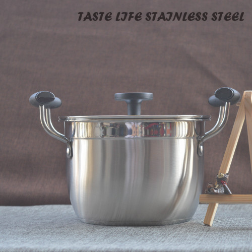 A stainless steel soup pot with a high pot and a double-layer bottom is an excellent gift