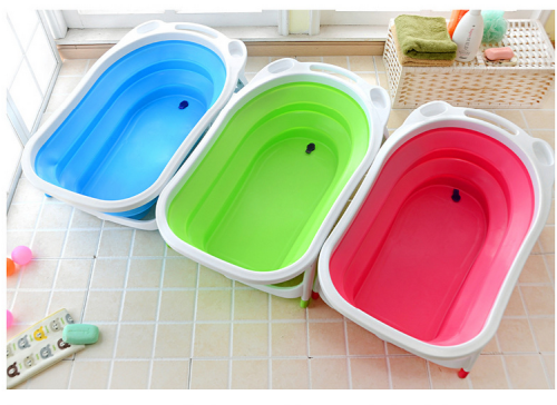 婴儿折叠浴盆宝宝洗澡盆小孩儿童折叠浴盆新生儿洗护婴儿澡盆加厚 