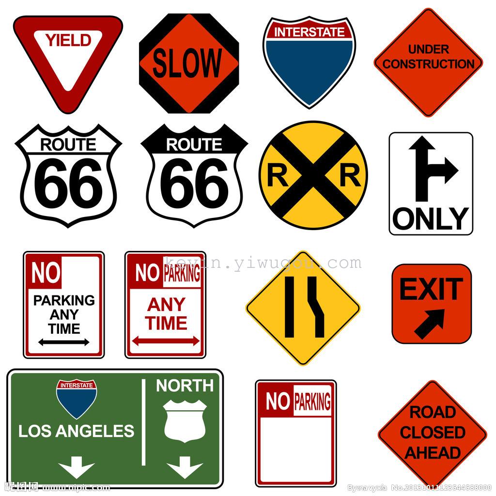 Traffic signs, traffic road signs, traffic direction markers Application Scenario