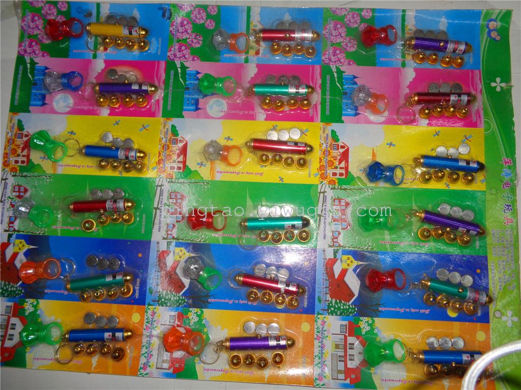 Gift keychains, toys, luminous pendants, five-head laser plus diamond rings, ground promotion supply, factory direct sales