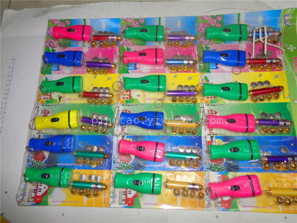 Gift keychains, toys, illuminated pendants, five-head laser plus 158 flashlight, ground promotion supply, factory direct sales