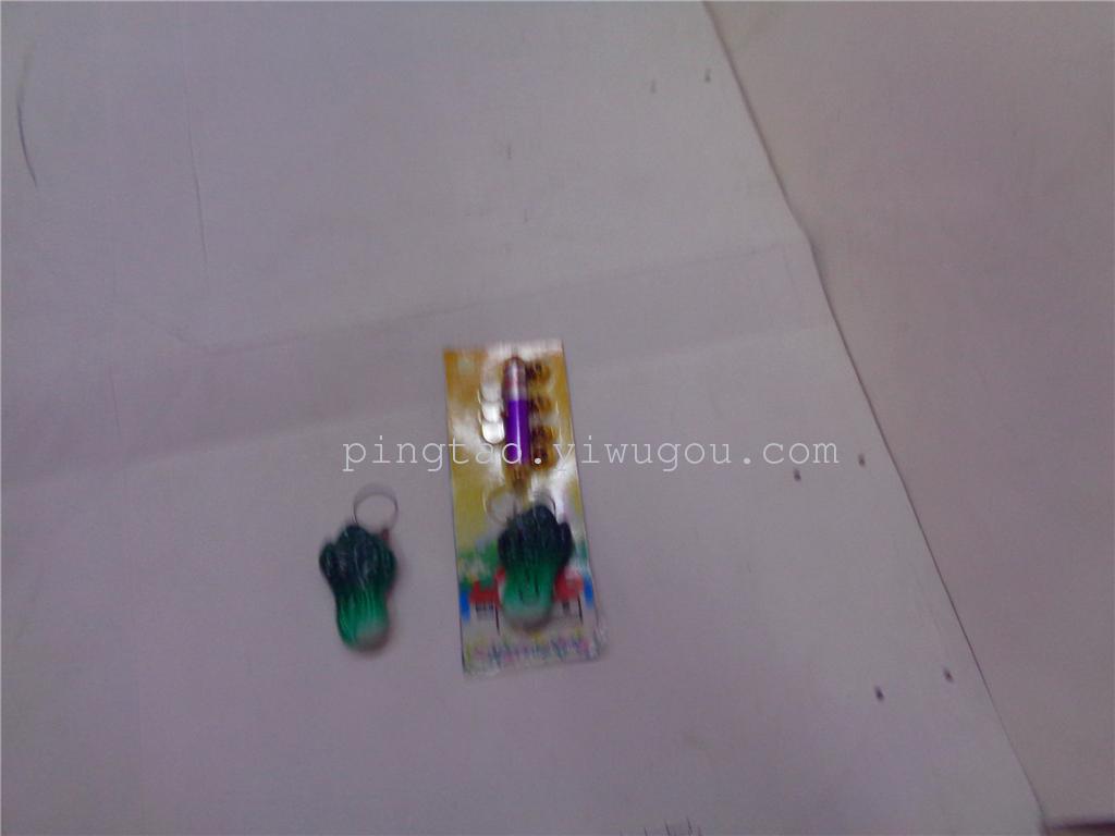 Toy keychain light with five laser heads and green vegetables, event gift, LED night light, light source, factory direct sales details Picture
