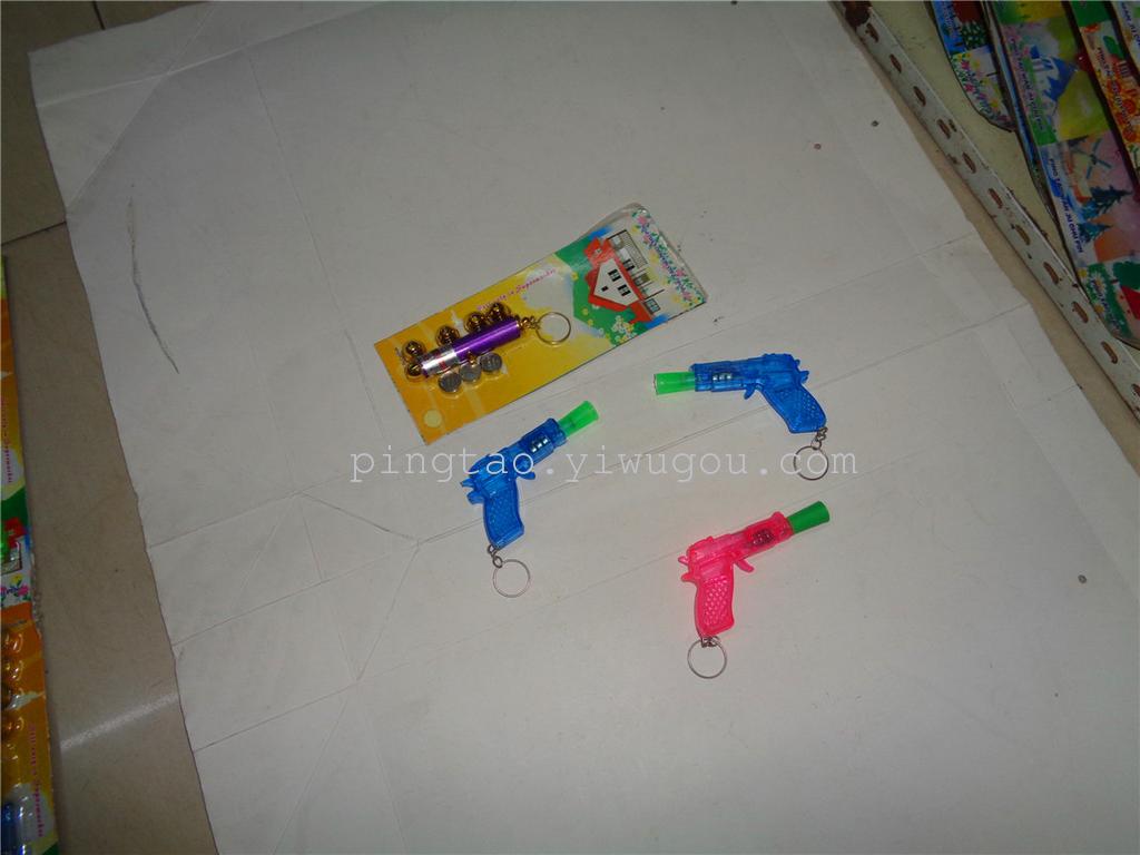 Children's toy keychain light, gift, five-head laser plus projection gun, light-emitting pendant, LED night light, factory direct sales, street stall supply Specification image