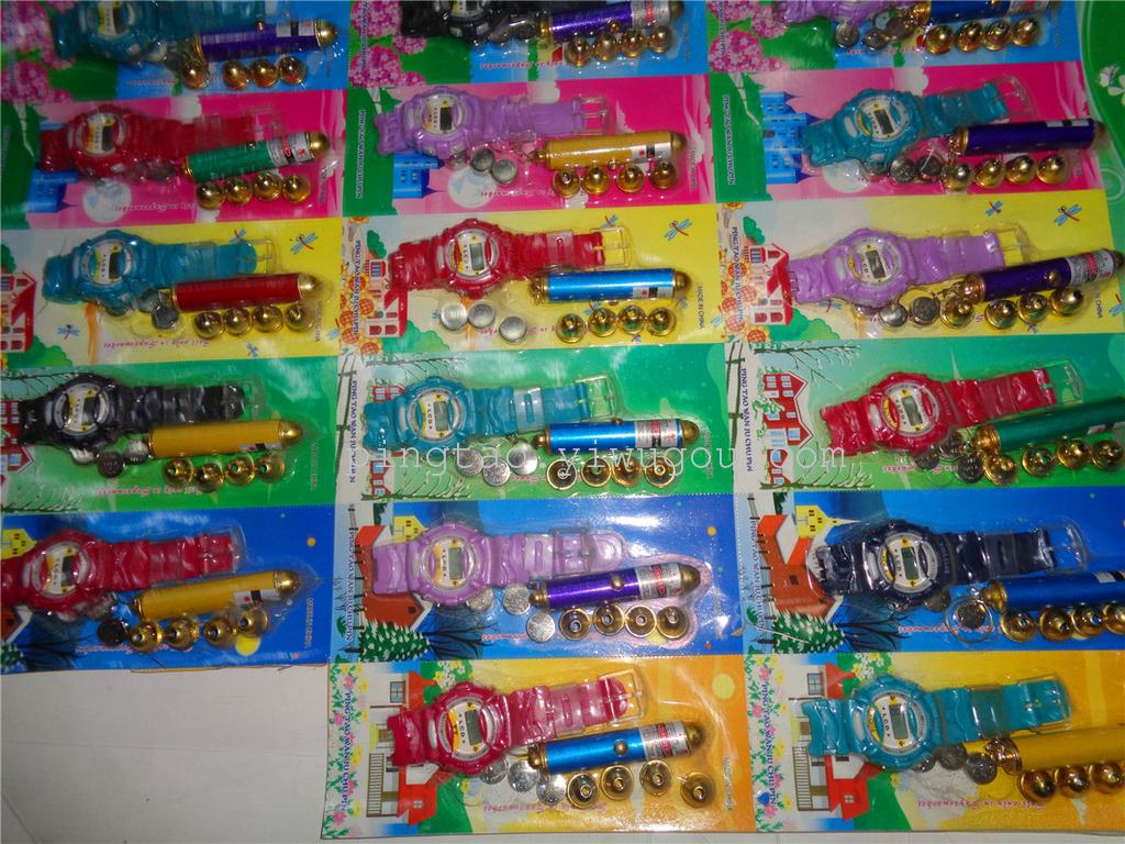 Children's toy keychain light, five-head laser plus Xiaobao watch, gift, LED night light factory direct sales