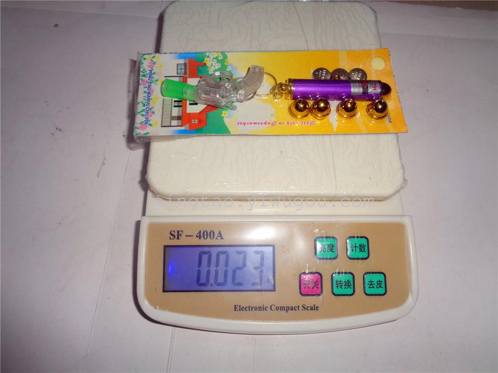 Children's toy keychain lamps, complimentary gifts, five laser heads and mini projection guns, street stall supply, factory direct sales Specification image