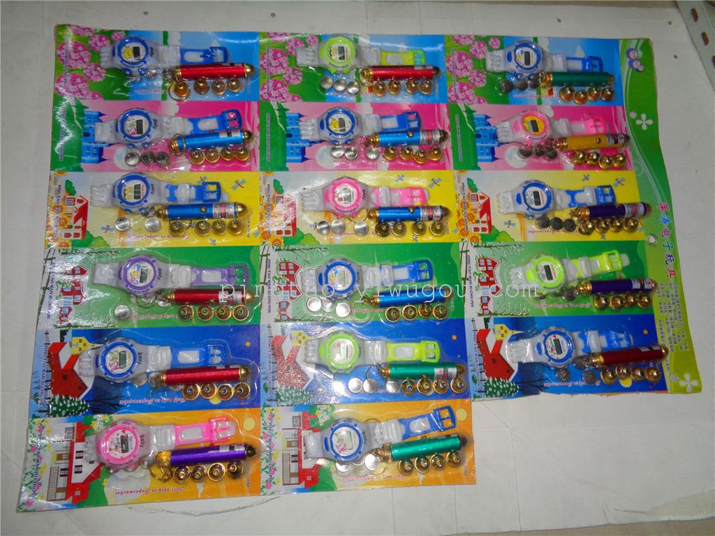 Children's plastic toy keychain lamp, free gift, five laser heads plus 63 meters, street stall supply, factory direct sales