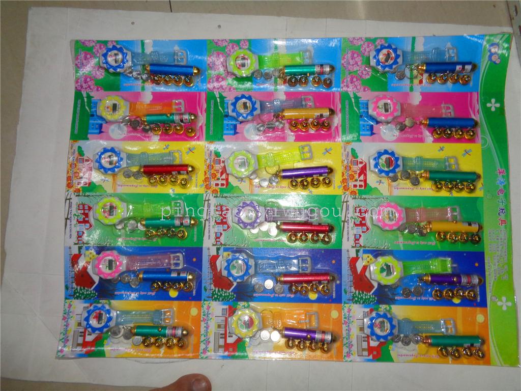 Children's toy keychain light, five-head laser plus sunflower watch, gift, LED night light factory direct sales