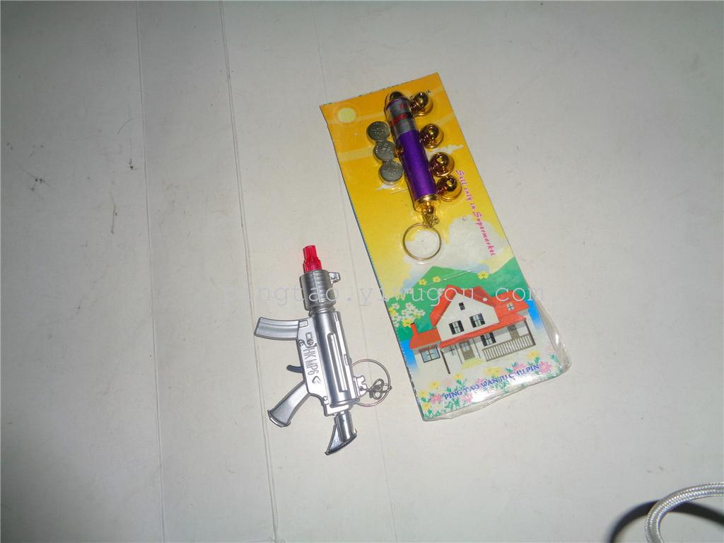 Children's toy keychain light, light-emitting pendant, five-head laser with gun, gift, LED night light factory direct sales details Picture
