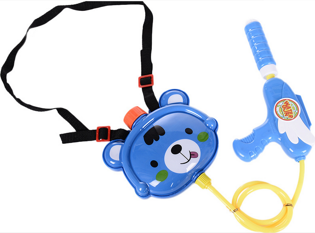 Children's backpack water gun toys, summer essential for kids, cartoon animal backpack water gun beach toys wholesale full figure
