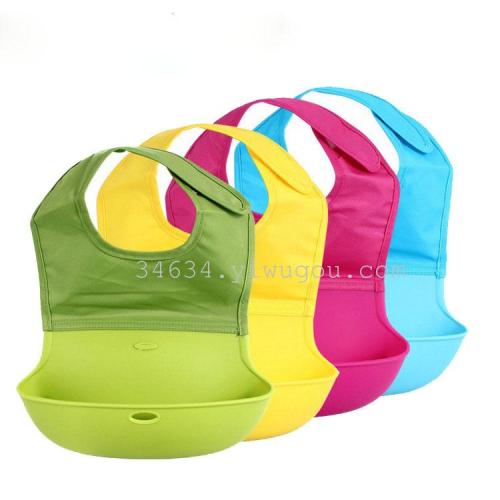 厂家直销宝宝围嘴食饭兜婴儿围兜防水兜新生儿硅胶口水兜