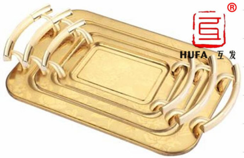 A three-piece set of right-angle square plate, titanium gold Arabic plate and art plate