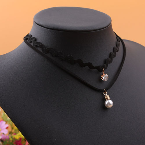 Ribbon collarbone chain, artistic necklace, women's collar, neck necklace, short style