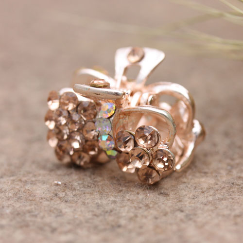 Pudding Station Korean version hair accessories, small rhinestone alloy color retention small grabbers, bangs clips, hair clips details Picture