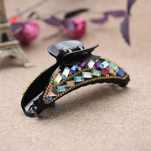 Pudding Station Hair clip, large Korean hair accessory, rhinestone coil, hair clip, head accessory, hair grip Application Scenario