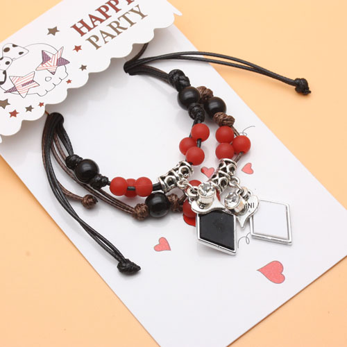 Men's bracelet, Japanese and Korean version couple accessories, leather rope, personalized retro multi-layer student bracelet