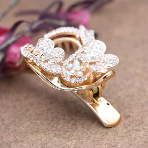 Korean alloy water drill plate hair clip, large duckbill clip, pointed beak clip, horn clip Application Scenario