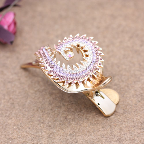 Korean alloy water drill plate hair clip, large duckbill clip, pointed beak clip, horn clip details Picture