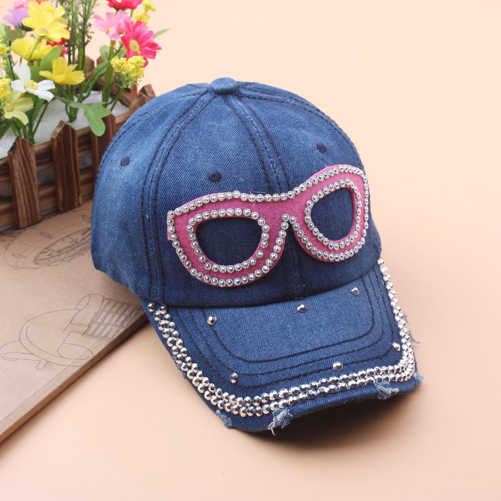 Spring and autumn women's baseball caps, summer sun hats, sequined cowboy hats, rhinestone baseball caps Specification image