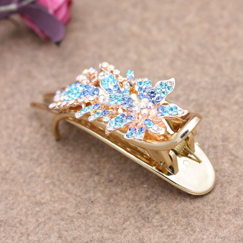 Korean alloy water drill plate hair clip, large duckbill clip, pointed beak clip, horn clip details Picture