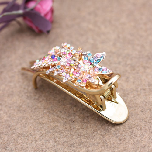 Korean alloy water drill plate hair clip, large duckbill clip, pointed beak clip, horn clip
