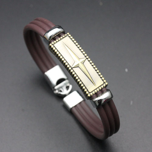 Japanese and Korean version leather rope bracelet, retro cowhide bracelet, men's and women's accessory bracelet details Picture