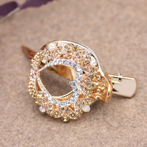 Korean alloy water drill plate hair clip, large duckbill clip, pointed beak clip, horn clip details Picture