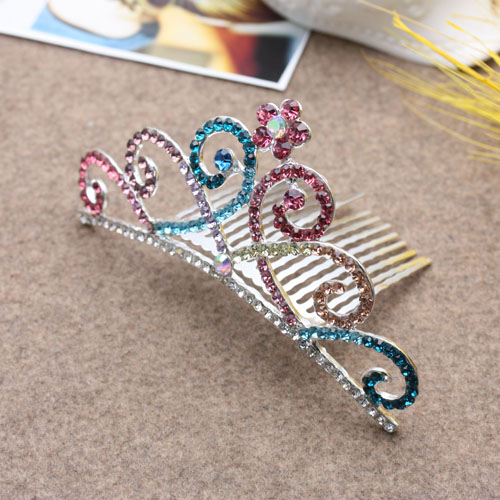 Children's crown hair accessory, large princess hair pin headwear, bride's updo accessory details Picture