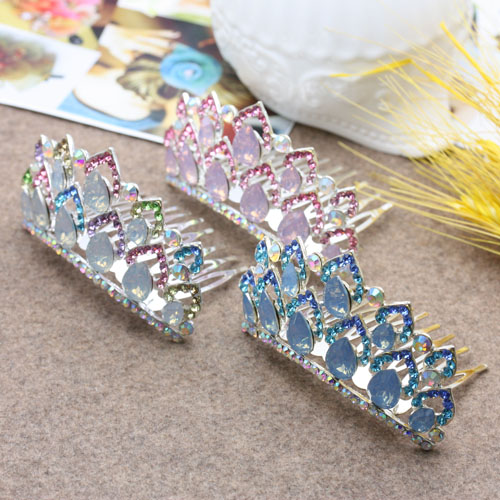 Children's crown hair accessory, large princess hair pin headwear, bride's updo accessory details Picture