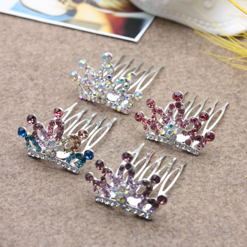 Children's crown hair accessory, small princess hair pin headwear, bride's updo accessory details Picture