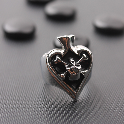 Punk-style military ring, titanium steel core sapphire ring, men's powerful retro ring Specification image