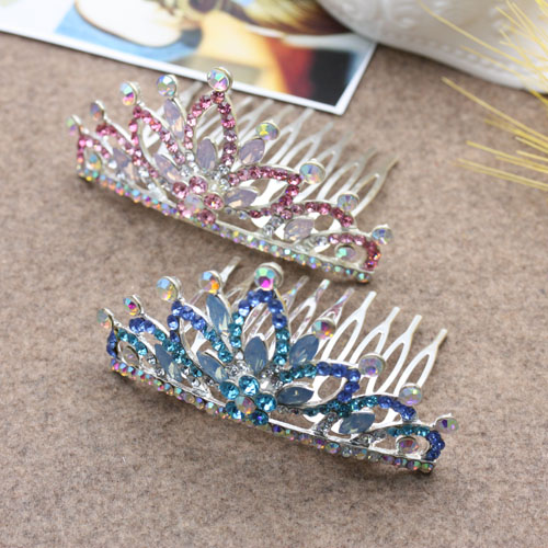 Children's crown hair accessory, large princess hair pin headwear, bride's updo accessory