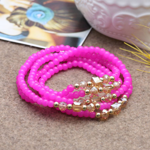 Natural crystal multi-layer 3-circle bracelet, Korean version garnet bracelet for women