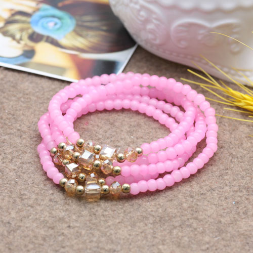 Natural crystal multi-layer 3-circle bracelet, Korean version garnet bracelet for women Specification image