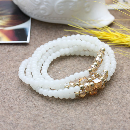 Natural crystal multi-layer 3-circle bracelet, Korean version garnet bracelet for women details Picture