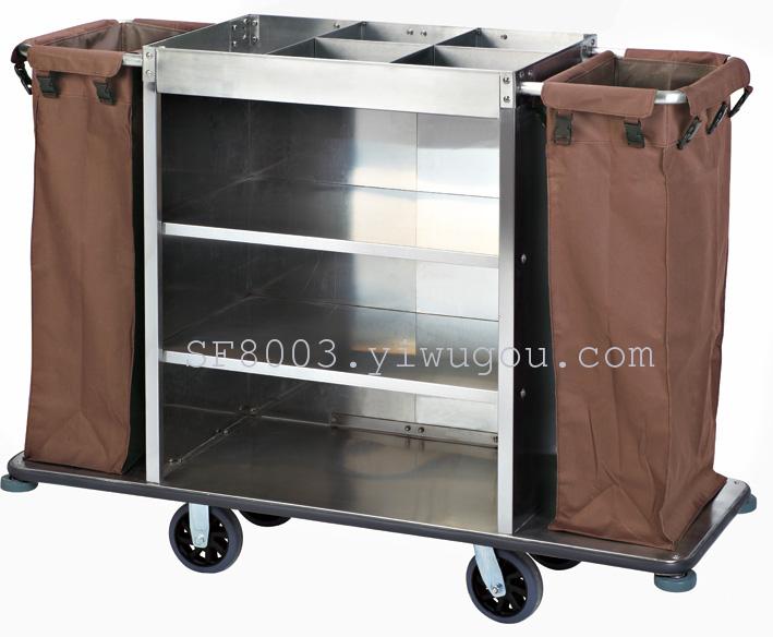 Linen cart, room entrance cart, room cleaning cart, detachable stainless steel room service cart