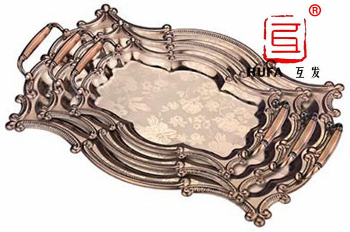 Grape flower square plate rose gold