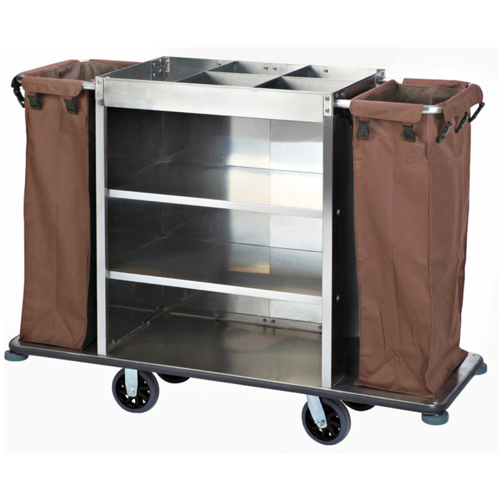 Linen cart, room entrance cart, room cleaning cart, detachable stainless steel room service cart Specification image