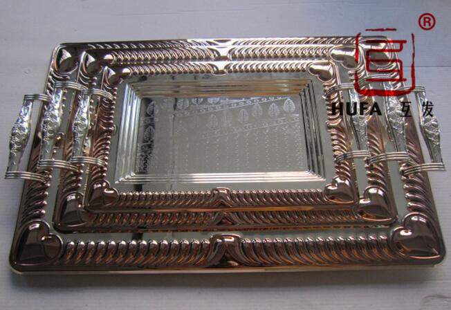 Trapezoidal square plate silver-plated (edge flower A) (gold edge spray) (rose gold spray) zinc alloy handle details Picture
