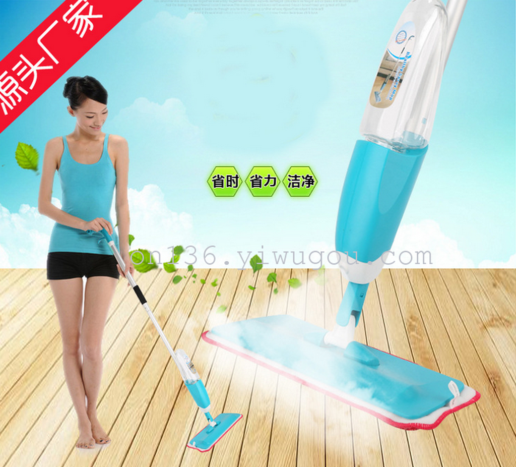 Factory wholesale water-spraying mops, lazy household flat mops, 360-degree rotating spray mops Specification image