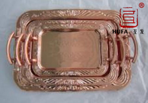 22 sets of rose gold imitation gold chrome-plated three-piece plates