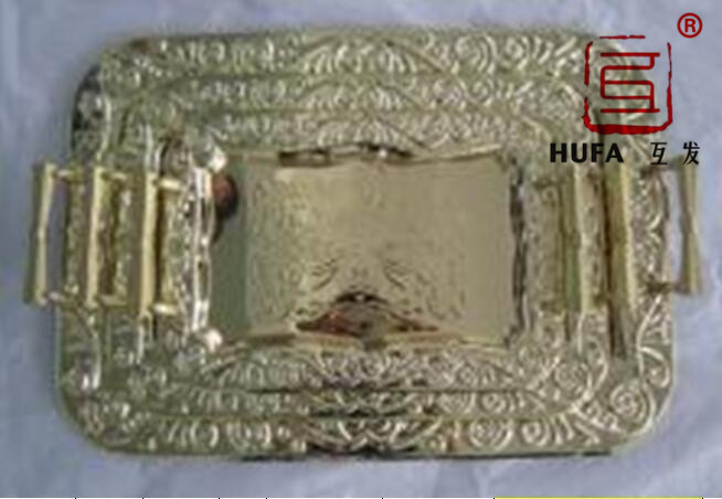 26 sets of rose gold, imitation gold and chrome plated three-piece artistic plates Specification image