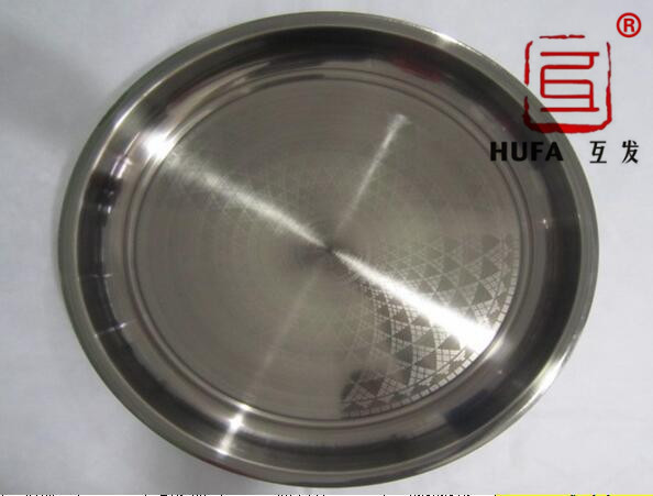 01 Natural color stainless steel round plate, fruit plate and rice plate details Picture
