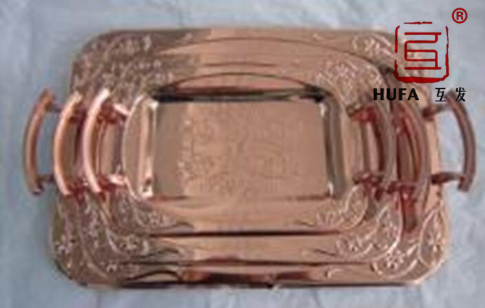 23-plate rose gold plated 23-plate rose gold imitation gold chrome-plated three-piece set