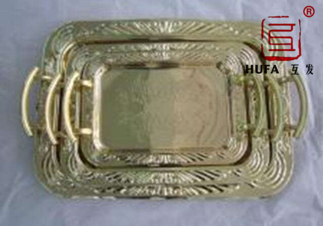 22 sets of rose gold imitation gold chrome-plated three-piece plates Specification image
