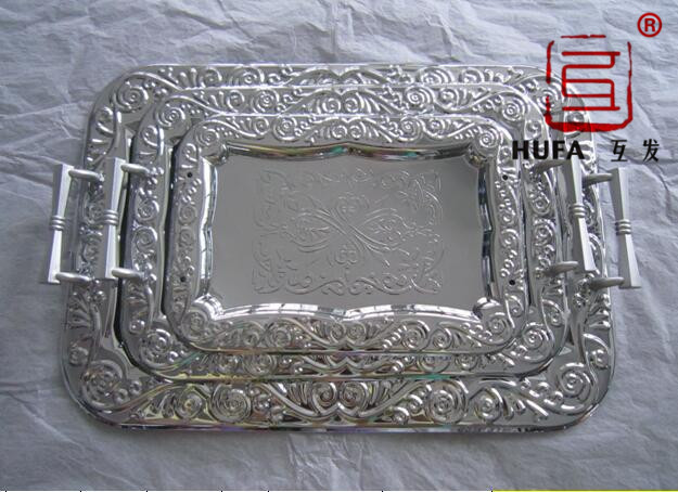 26 sets of rose gold, imitation gold and chrome plated three-piece artistic plates details Picture