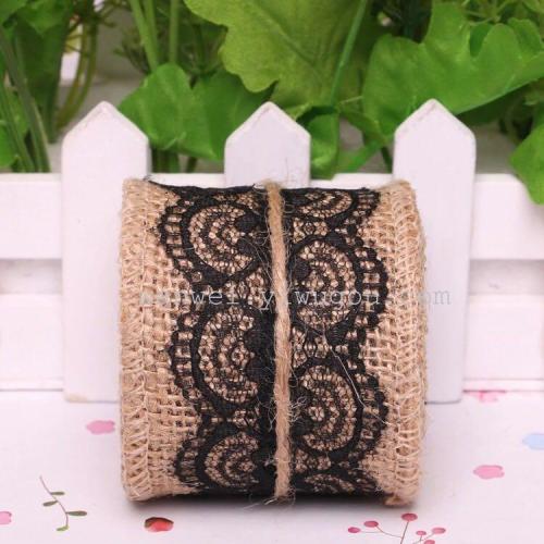 Packaging: 6cm lace and linen roll flower packaging material